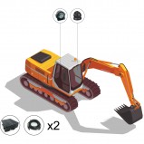 Комплект видеонаблюдения для строительной техники под ПП № 969 (офлайн HDD+SD) - Видеонаблюдение оптом