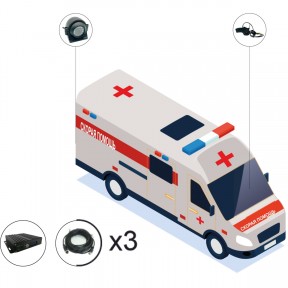  - IPTRONIC Комплект видеонаблюдения для для автомобилей скорой помощи под ПП №969 (офлайн HDD+SD)