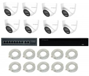  - Комплект камер видеонаблюдения для дома и улицы на 8 IP-камер(KIT 2) Ivideon