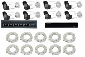  - Комплект камер видеонаблюдения уличный на 8 IP-камер(KIT 2) Ivideon